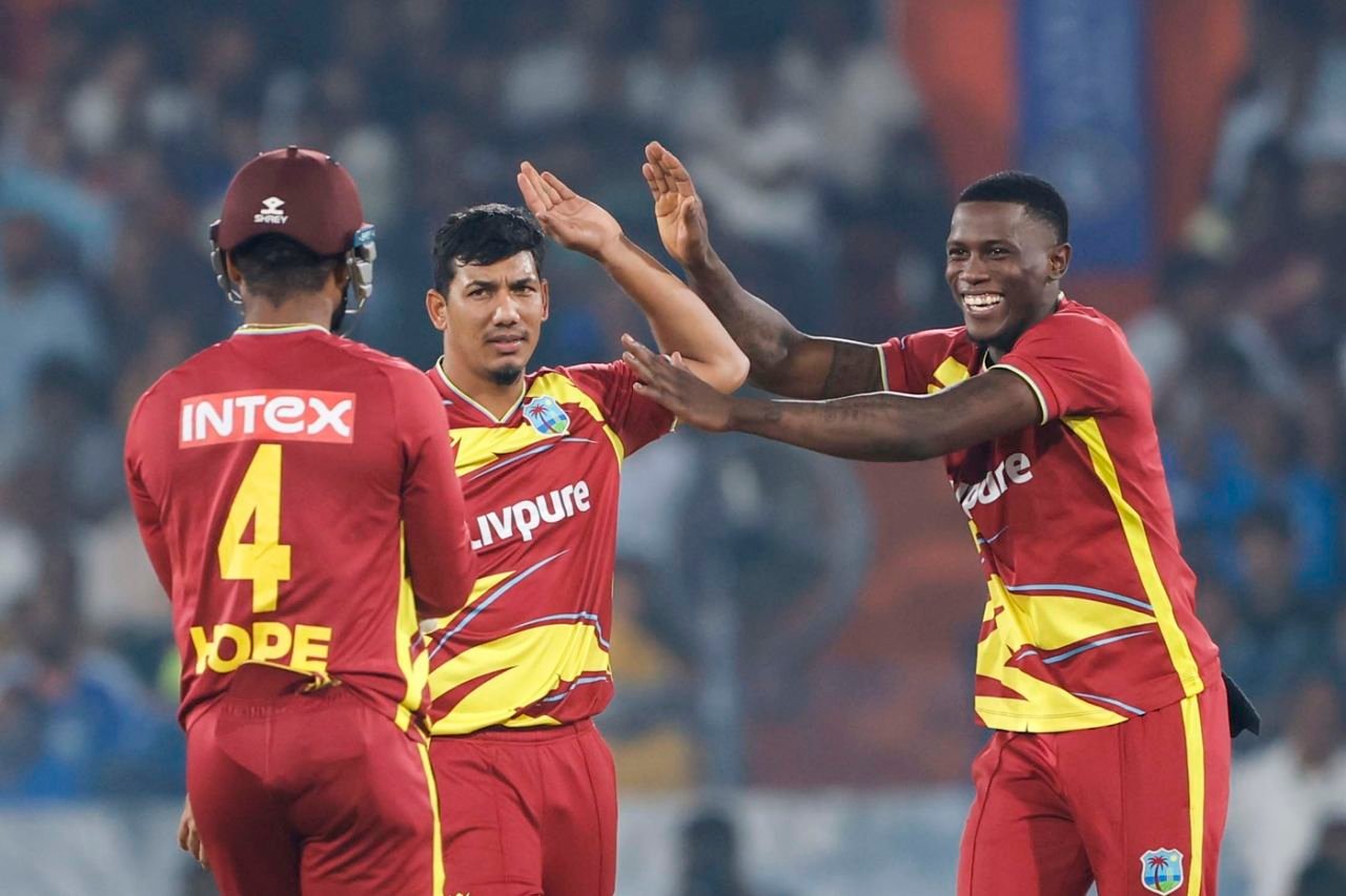 Gudakesh Motie struck off consecutive deliveries, India vs West Indies, 4th T20I, Hyderabad, October 14, 2026
